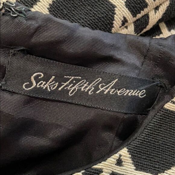 Saks Fifth Vintage Black/Whte Print Dress & Jacket - Picture 6 of 7